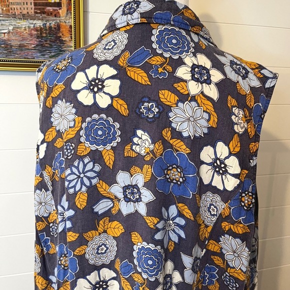 SOLD ModCloth Linen Viscose Blend Fabric Lightweight Summer Wear Dress Plus - Picture 6 of 11